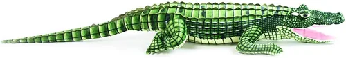 Miniatura 4 de ERDAO Peluche de cocodrilo, juguete realista de cocodrilo grande, 39.3 pulgadas, verde