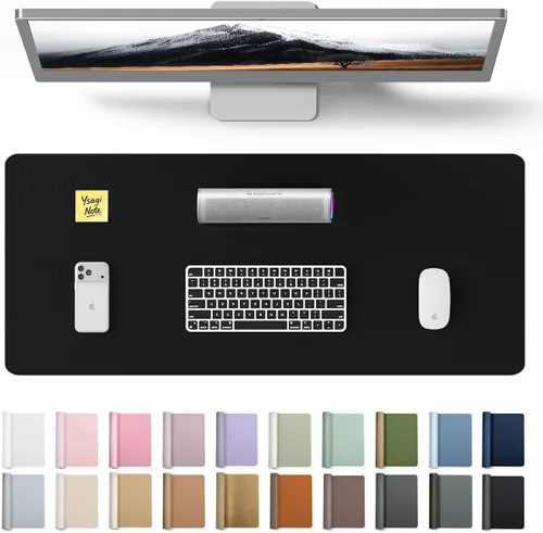 Miniatura 387 de YSAGi Protector de escritorio de cuero, tapete de oficina, alfombrilla grande para ratón, secante de cuero PU antideslizante, almohadilla
