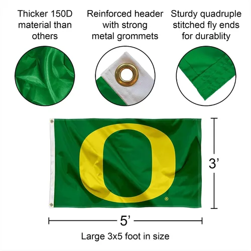Miniatura 2 de Bandera de Oregon Green 3x5