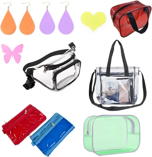 Miniatura 6 de HYANG - Vinilo holográfico transparente de PVC de colores sólidos, 1 rollo de 12 x 47 pulgadas (11.8 in x 47.2 in) para manualidades, arcos, aretes
