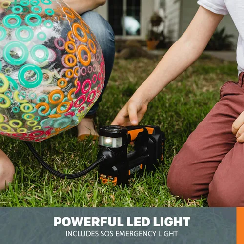 Miniatura 7 de Worx WX092L.9 20V Power Share Inflador de bomba de aire portátil (solo herramienta) 150 PSI, para neumáticos de automóvil, motocicleta y bolas