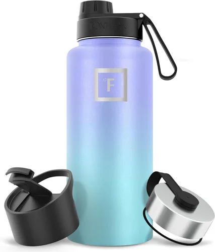 Miniatura 122 de IRON °FLASK Frasco de hidratación para acampar y senderismo con pajilla, botella de agua deportiva de acero inoxidable con aislamiento de boca