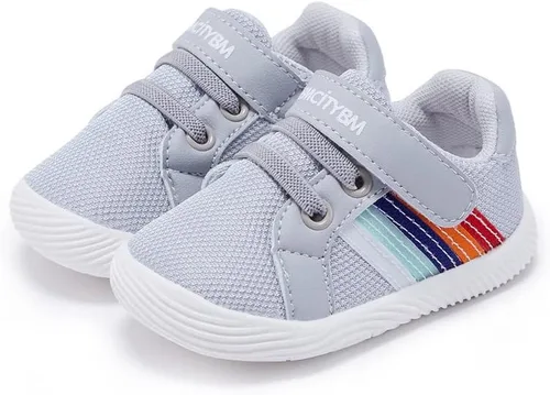 BMCiTYBM Zapatos para bebé niño y niña suaves antideslizantes ligeros para caminar en el primer paso 6 9 12 18 24 meses
