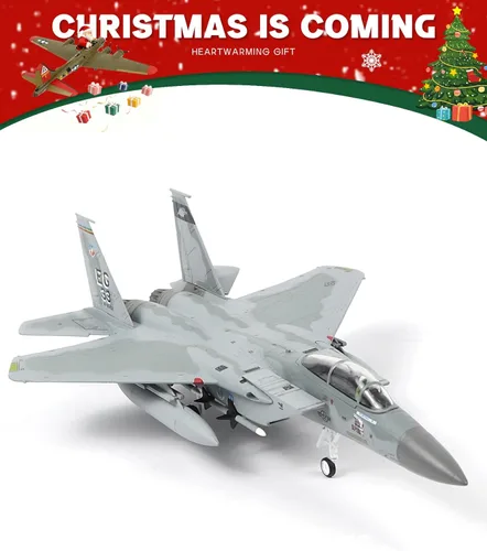 Miniatura 5 de NUOTIE El modelo F-15C American Eagle Aircraft es un modelo de avión de combate de metal fundido a presión de doble motor 1:100, adecuado para fines