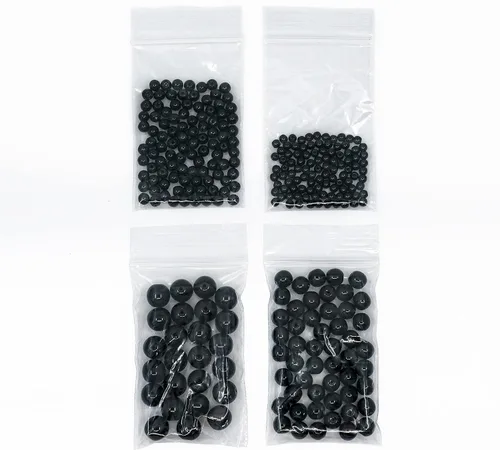 Miniatura 5 de Juego de 275 cuentas de cristal redondas checas, color negro azabache, 0.118 in (100 unidades), 0.157 in (100 unidades), 0.236 in (50 unidades)