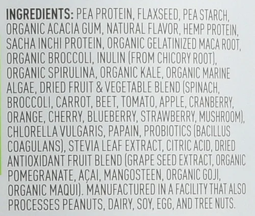 Miniatura 4 de Vega - Proteína vegetal en polvo de reemplazo alimenticio, orgánica, VEG00524, Original, Original, 1