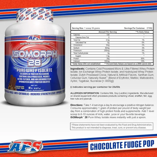 Miniatura 2 de APS Nutrition Isomorph 28 Proteína en polvo Aislado de suero puro Aislados prensados en frío, ultrafiltrados e intercambio iónico 0.99 oz