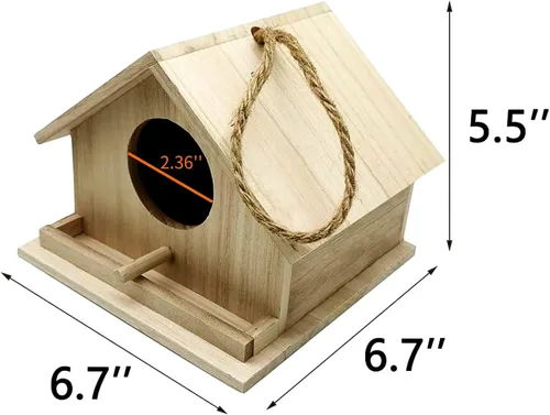 Miniatura 5 de Casas de pájaros para exteriores, casas de pájaros azules para exteriores, colgante de madera, nido de pájaro pintado a mano, decoración de jardín