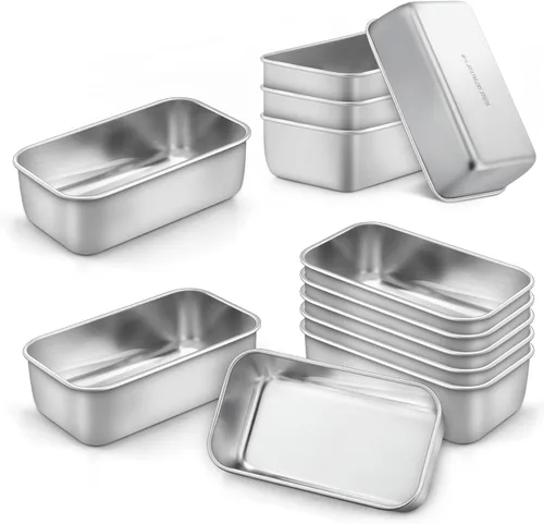 Miniatura 15 de LIANYU Paquete de 4 mini moldes para hornear pan, 6.3 x 3.5 pulgadas, molde pequeño de acero inoxidable para pan casero, molde de hojalata