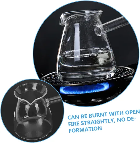 Miniatura 8 de Classics - Cafetera turca de vidrio de borosilicato, tetera Jazzva Cezve Briki, calentador de leche caliente, 15.2 fl oz