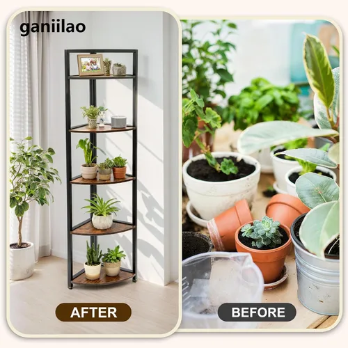 Miniatura 4 de Soporte de esquina para plantas con estante de luz de crecimiento, soporte para plantas de 59 pulgadas de alto, soporte para flores de 59 pulgadas
