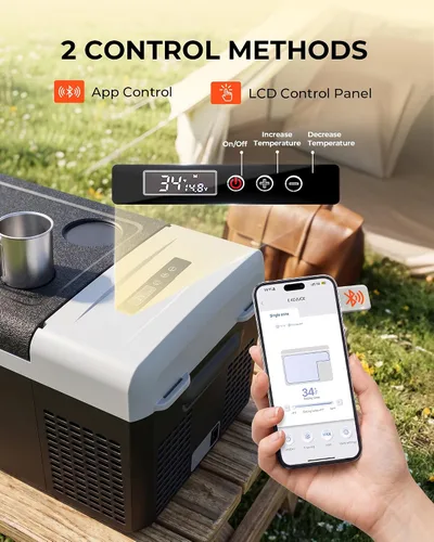 Miniatura 4 de EKOJUCE Refrigerador portátil de 12 V, compresor eléctrico de 17 cuartos de galón, refrigerador de 12 V -4 ℉ a 68 ℉, congelador portátil