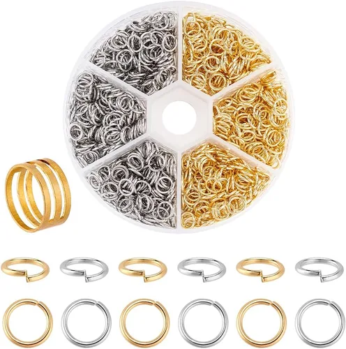 Miniatura 9 de PH PandaHall Anillo de salto de acero inoxidable 304, 550 anillos de salto abiertos de 0.315 pulgadas de calibre 18 para aretes, pulseras, collares