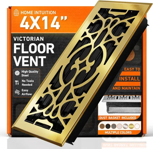 Miniatura 28 de Cubiertas de Ventilación de Piso 4X10 Registro de Piso con Cubierta de Malla Trampa, Calor y Aire, Ventilación de Piso Metálica Transitable
