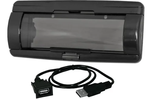 Universal Stereo Radio Impermeable Marine Automatic Door Splash Cover con extensión USB (negro)