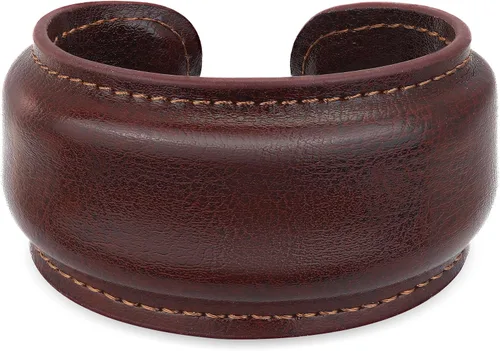Miniatura 11 de EVEYE Pulsera de cuero marrón vintage 2026, brazalete abierto de cuero ancho, joyería retro