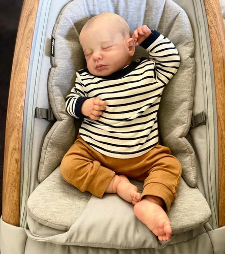 Muñeca de bebé Reborn de la vida real, 19 pulgadas, muñeca dormida recién nacida realista de silicona, sensación real, hecha a mano, muñecas