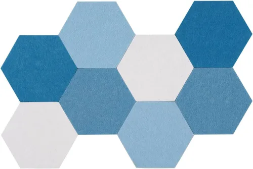 Miniatura 10 de LAJAR 8 Piezas de Azulejos Hexagonales de Fieltro para Tablero de Anuncios, Azulejos de Fieltro Autoadhesivos para Pared para Fotos, Imágenes, Negro
