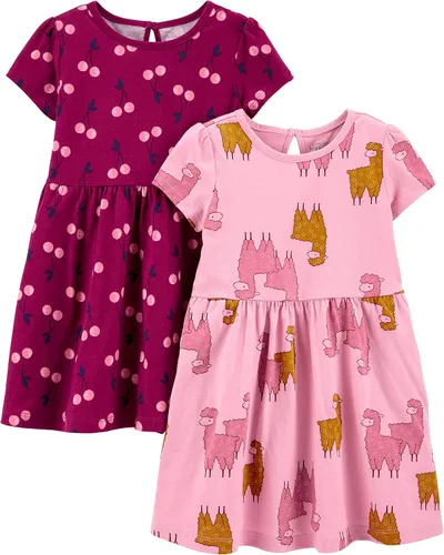 Miniatura 18 de Simple Joys by Carter's - Conjunto de vestido de manga corta y sin mangas para niña, paquete de 2