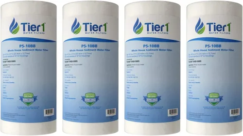 Miniatura 9 de Tier1 Filtro de agua de 1 micrón de 10 x 4.5 pulgadas Filtro de agua de sedimentos de polipropileno hilado para toda la casa Reemplazo