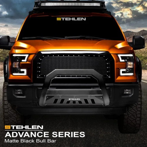 Miniatura 2 de Stehlen 714937183131 Compatible con Chevy GMC C10 C/K Pickup/Silverado Sierra Advance Series Bull Bar 1988-2000, color negro mate