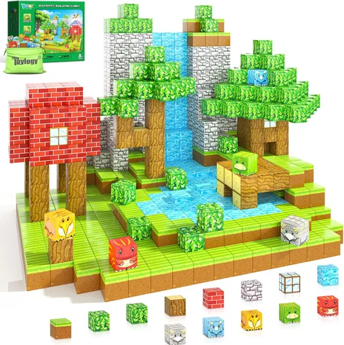 Miniatura 16 de Bloques Magnéticos - Construye Mi Mundo Magnético, Juguetes Magnéticos Artesanales para Niños y Niñas de 3-4, 4-5, 6-8 Años, Juguetes Sensoriales
