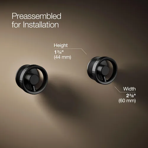 Miniatura 4 de KOHLER Componentes montaje en pared grifo de lavabo de baño con manijas industriales Mate negro