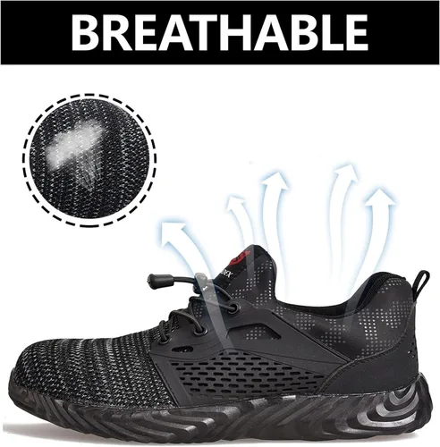 Miniatura 54 de SUADEX Zapatos deportivos con punta de acero para hombres y mujeres, indestructibles, ligeros, cómodos, antideslizantes, puntera compuesta