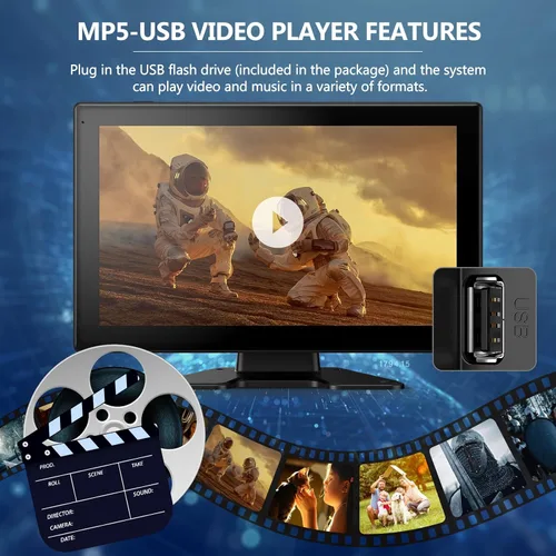 Miniatura 7 de Sistema de cámara de respaldo 4K RV de 10.1 pulgadas, monitor de pantalla táctil cuádruple dividida 4 cámaras de visión lateral trasera HD 1080P HD