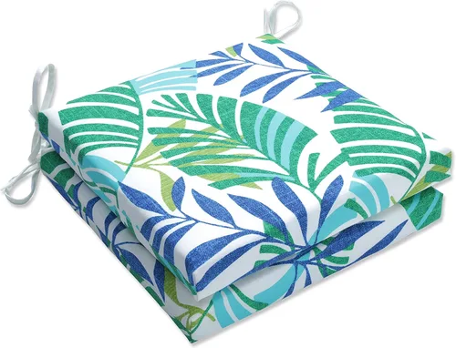 Miniatura 18 de Pillow Perfect Cojines de asiento de esquina cuadrados para exteriores e interiores, 16 x 18.5 pulgadas, selva verde con hojas exuberantes, 2 Selva