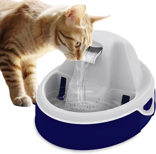 Aqua Flow - Fuente de agua prémium para mascotas, dispensador automático para gatos y perros, sistema de drenaje anti-cabello, filtros