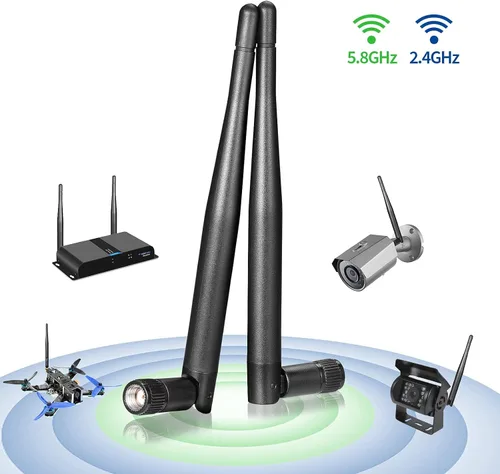 Miniatura 4 de Bingfu Antena WiFi de doble banda 2.4GHz 5GHz 5.8GHz 3dBi RP-SMA Reemplazo de antena macho (paquete de 2) para enrutador WiFi, tarjeta de red