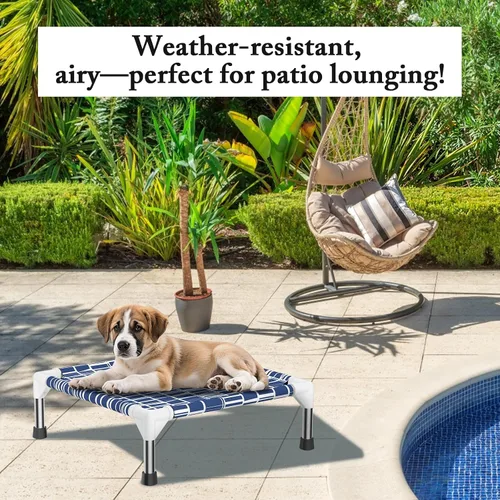 Miniatura 4 de Cama elevada para perros: tela suave y cómoda, fácil de limpiar, marco de acero inoxidable, diseño elevado para circulación de aire, cuna duradera