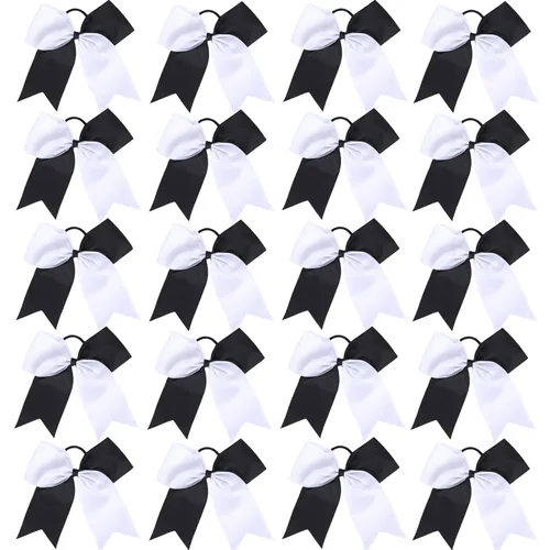 Miniatura 9 de 20 piezas lazos grandes de 8" para porristas para niñas, hechos a mano, cinta grosgrain, accesorios para el cabello para adolescentes, niñas