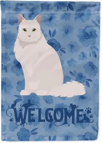 Miniatura 44 de Caroline's Treasures CK5047CHF Ojos Azules - Bandera de bienvenida con diseño de gato para casa de porche, grande, para colgar en la pared