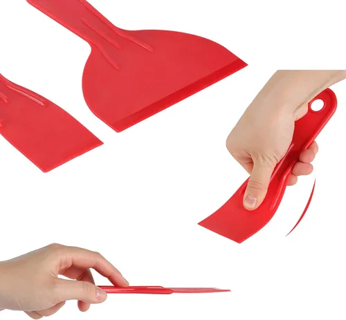 Miniatura 9 de Bates - Juego de 6 cuchillos de masilla de plástico, raspador de pintura, herramienta de spackle y esparcidor Rojo