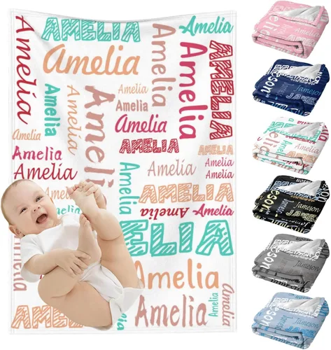 Miniatura 15 de Mantas de bebé personalizadas para niñas y niños, regalos personalizados para bebés, niñas y niños