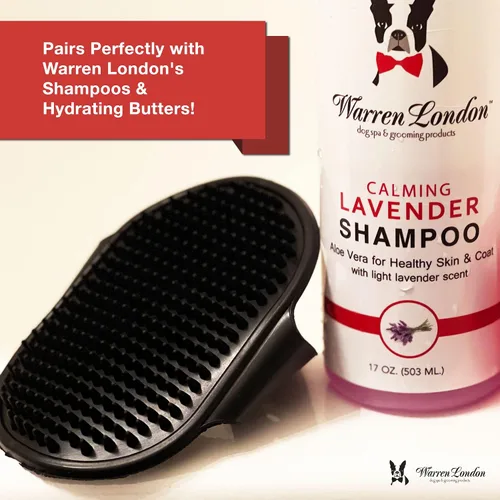Miniatura 5 de Warren London Cepillo de baño y novio 2 en 1 para perros y gatos - Depurador y aplicador de silicona negra para champú, mantequilla hidratante