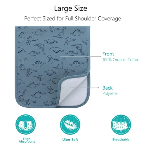 Miniatura 3 de Hakochia Paños para eructos para bebé, niño y niña, de algodón orgánico, grandes, unisex, extra absorbentes, suaves, neutros, trapos para eructos