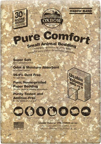 Oxbow Pure Comfort Lecho, Lecho para Conejo, Hámster y Conejillo de Indias, Suministros de Conejito para Caja de Arena, Seguro para Mascotas, Caja