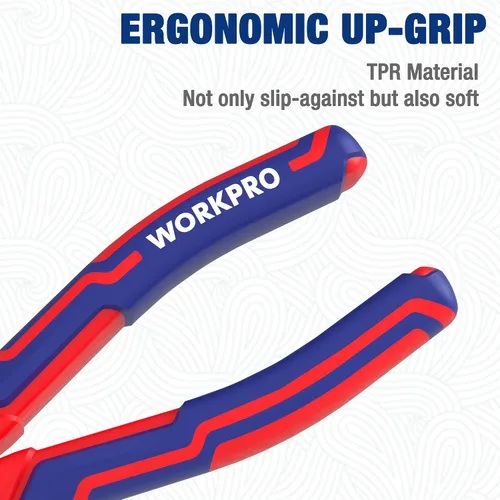 Miniatura 4 de WORKPRO Alicates de punta de aguja premium de 6 pulgadas, precisión de abrazadera de papel, acero CRV resistente, agarre suave con cortador