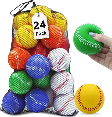 Miniatura 10 de Magicorange Béisbol, pelotas de espuma 12 pelotas pack de entrenamiento y práctica pelotas de béisbol sin marcar para lanzamiento suave, bateo