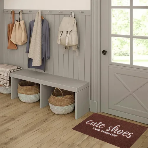 Miniatura 5 de Tapete de Puerta de Entrada de Bienvenida para Interiores y Exteriores, Tapetes de Entrada para Rascador de Zapatos, Lindos Zapatos Quítatelos