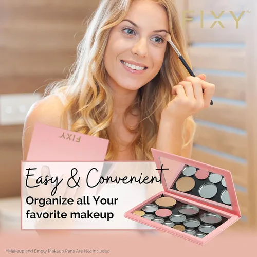 Miniatura 2 de FIXY Paleta magnética vacía grande del maquillaje con el espejo, organizador perfecto del maquillaje del viaje
