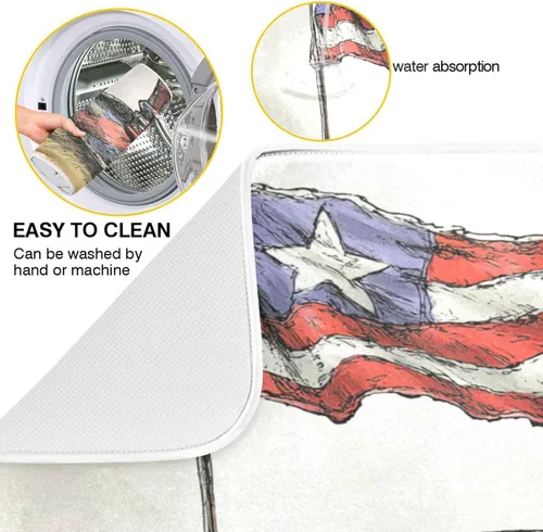 Miniatura 2 de Tapete de secado de platos para encimera de cocina, tapete de secado de platos, tapete escurridor de platos, almohadilla de microfibra absorbente