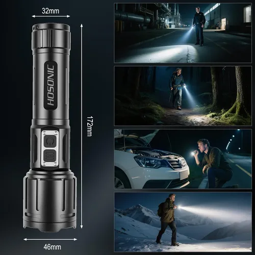 Miniatura 6 de Linternas recargables, linterna de bolsillo EDC de alto lúmenes con clip, 5 modos de luz de flash pequeña súper brillante potente para camping