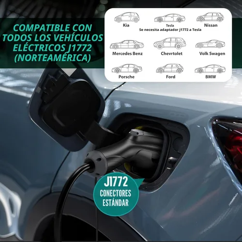 Miniatura 8 de AIMILER Cargador de Vehículo Eléctrico (EV) Nivel 2 (APLICACIÓN WIFI/Conexión Plug-play), 32A, Cable de 25 pies Certificado ETL, 220V-240V NEMA