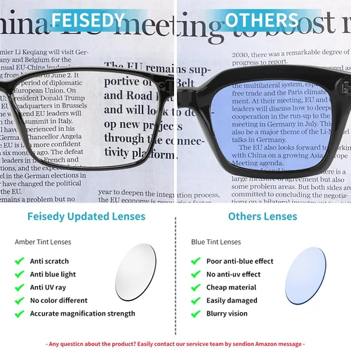 Miniatura 4 de FEISEDY Ligero TR90 Flexible Titanium B Rectángulo Gafas De Lectura Anti-Azul Luz Gafas B0018