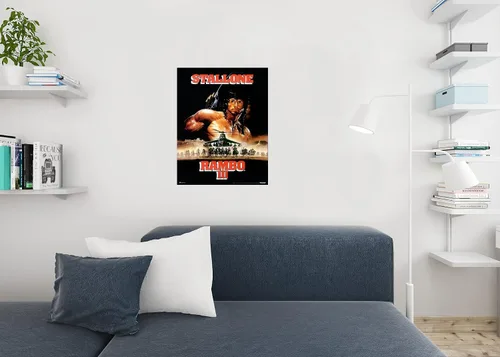Miniatura 4 de Rambo III 3 Italia - Póster retro vintage de los años 80, película de acción, colección de la serie Sylvester Stallone, póster de 24 x 36 pulgadas