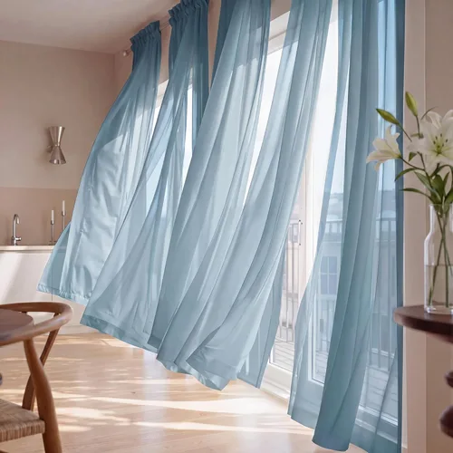 Miniatura 47 de NICETOWN Cortinas traslúcidas de gasa para ventana de dormitorio, bolsillo para barra, elegantes cortinas traslúcidas aireadas, cortinas verticales